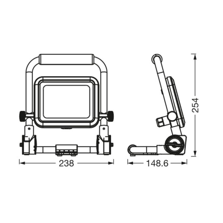 Ledvance - LED Vonkajší reflektor WORKLIGHT R-STAND LED/20W/230V 6500K IP54