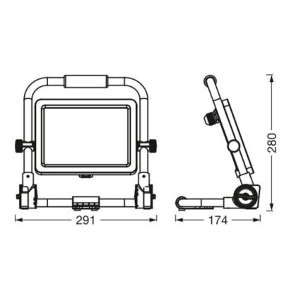 Ledvance - LED Vonkajší reflektor WORKLIGHT R-STAND LED/50W/230V 6500K IP65