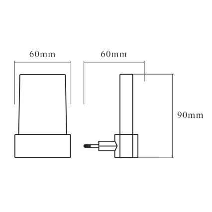 Ledvance - LED RGB Nočné svetlo so senzorom LUNETTA LED/0,28W/230V