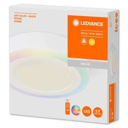 Ledvance - LED RGB Stmievateľné stropné svietidlo LED/19W/230V + diaľkové ovládanie