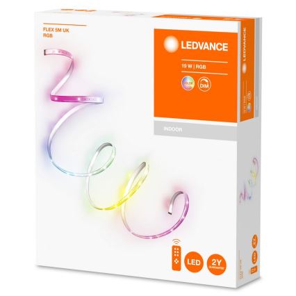 Ledvance - LED RGB Stmievateľný pásik FLEX 5m LED/19W/230V + diaľkové ovládanie