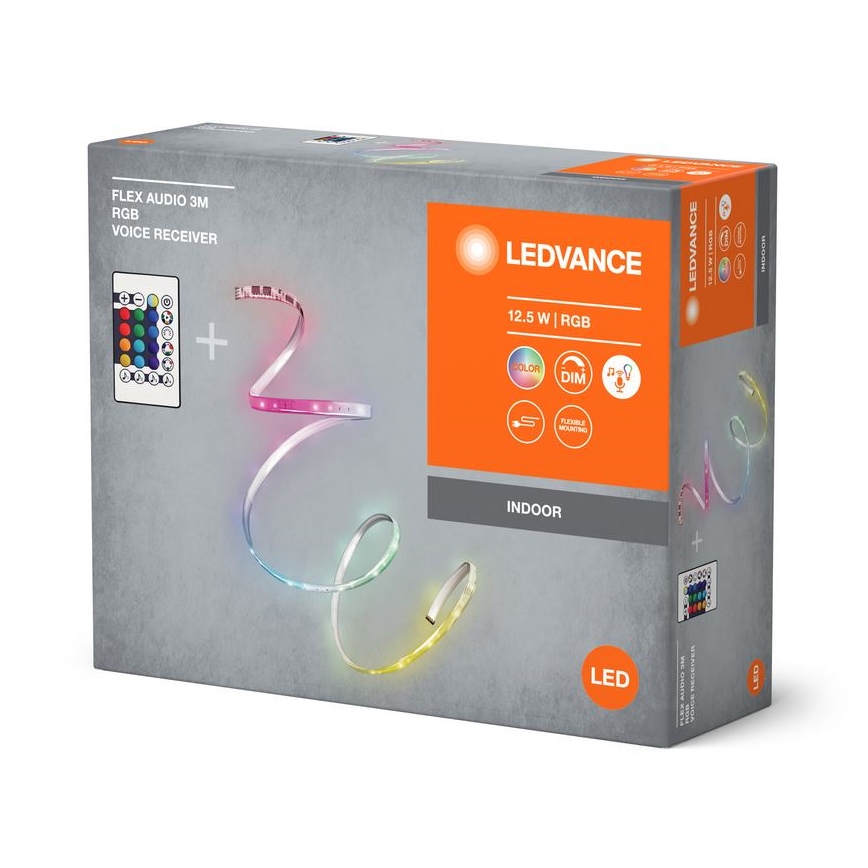 Ledvance - LED RGB Stmievateľný pásik FLEX AUDIO 3m LED/12,5W/230V + diaľkové ovládanie