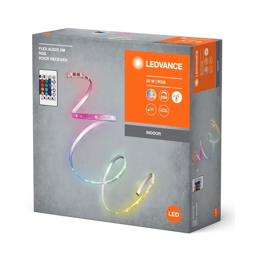 Ledvance - LED RGB Stmievateľný pásik FLEX AUDIO 5m LED/20W/230V + diaľkové ovládanie