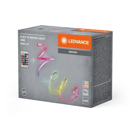 Ledvance - LED RGB stmievateľný pásik FLEX TV MOOD 1m LED/4W/5V + diaľkové ovládanie