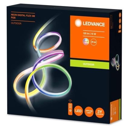 Ledvance - LED RGB Stmievateľný vonkajší pásik FLEX 3m LED/15W/230V IP44 + diaľkové ovládanie