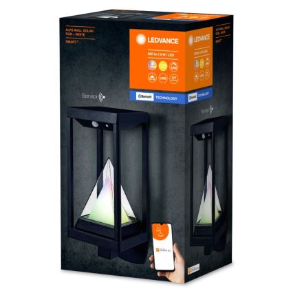 Ledvance - LED RGBW Stmievateľné solárne nástenné svietidlo so senzorom pohybu a soumraku SMART+ ALPS LED/6W/3,7V 2200 mAh 3000K IP44