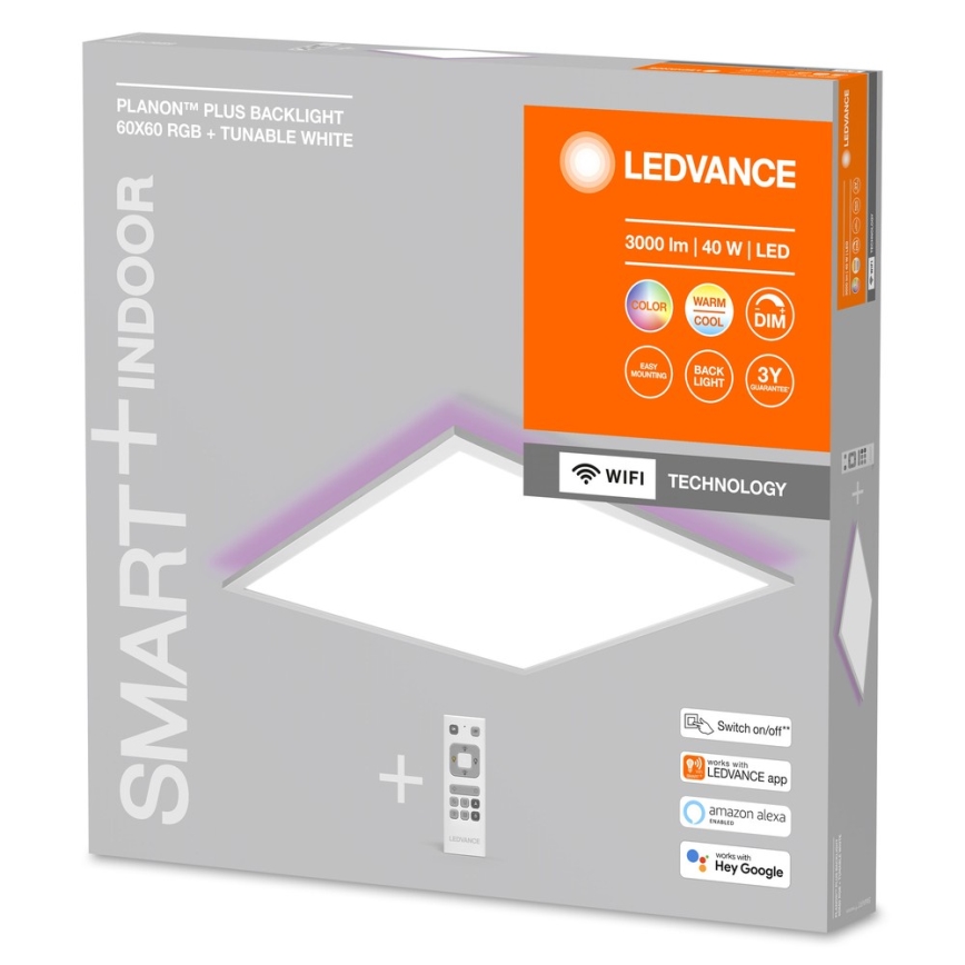 Ledvance - LED RGBW Stmievateľný panel SMART+ PLANON LED/40W/230V 3000-6500K Wi-Fi + diaľkové ovládanie