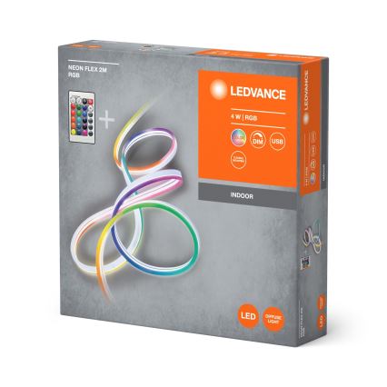 Ledvance - LED RGBW Stmievateľný pásik NEON FLEX 2,1m LED/4W/5V + diaľkové ovládanie