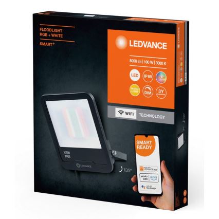 Ledvance - LED RGBW Stmievateľný vonkajší reflektor SMART+ FLOODLIGHT LED/100W/230V IP65 Wi-Fi