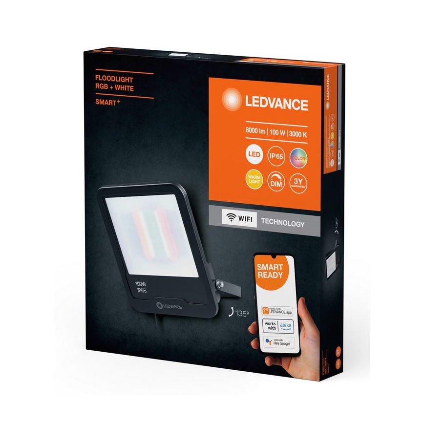 Ledvance - LED RGBW Stmievateľný vonkajší reflektor SMART+ FLOODLIGHT LED/100W/230V IP65 Wi-Fi