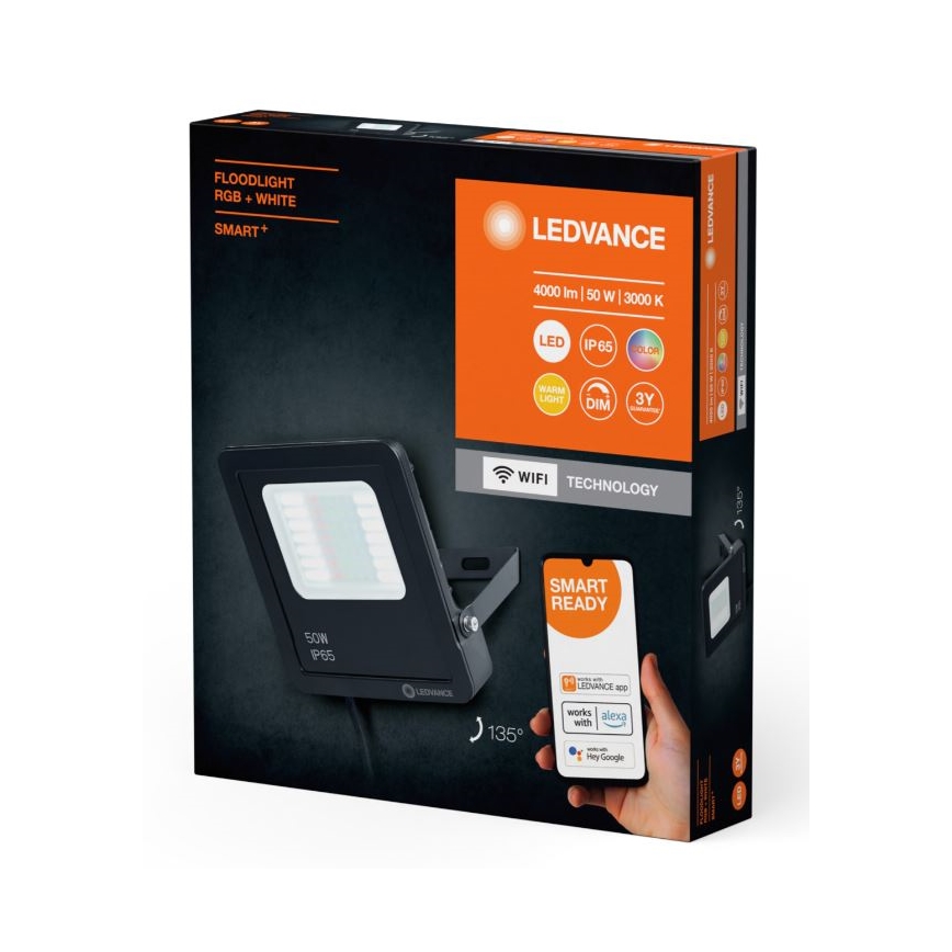 Ledvance - LED RGBW Stmievateľný vonkajší reflektor SMART+ FLOODLIGHT LED/50W/230V IP65 Wi-Fi