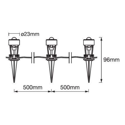 Ledvance - Rozširovacia sada LED RGBW Vonkajšie dekoračné svietidlo DOT 3xLED/0,7W/230V IP65