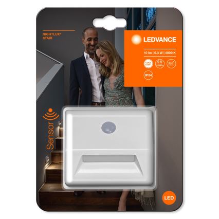 Ledvance - LED Schodiskové svietidlo so senzorom NIGHTLUX LED/0,25W/3xAAA IP54