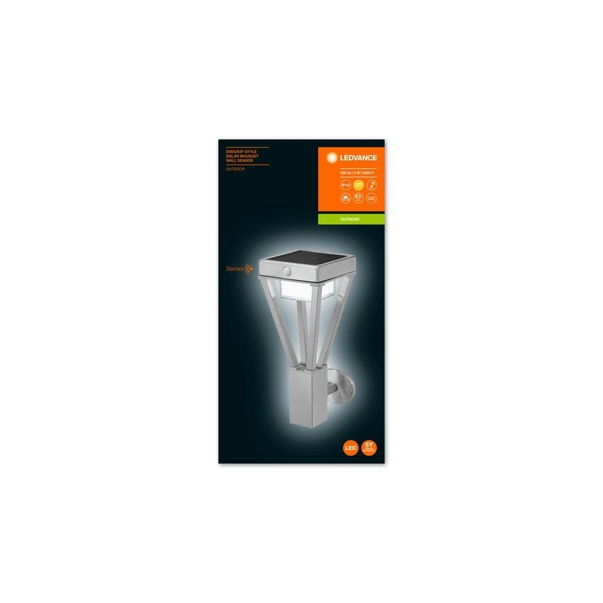 Ledvance - LED Solárne nástenné svietidlo so senzorom BOUQUET LED/6W/3,7V IP44