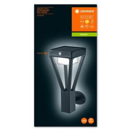 Ledvance - LED Solárne nástenné svietidlo so senzorom BOUQUET LED/6W/3,7V 2200 mAh IP44