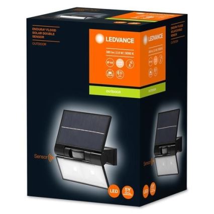 Ledvance - LED Vonkajší solárny nástenný reflektor so senzorom FLOOD LED/2,9W/3,7V IP44