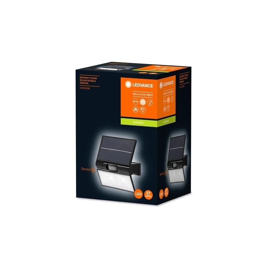 Ledvance - LED Vonkajší solárny nástenný reflektor so senzorom FLOOD LED/2,9W/3,7V 2600 mAh IP44