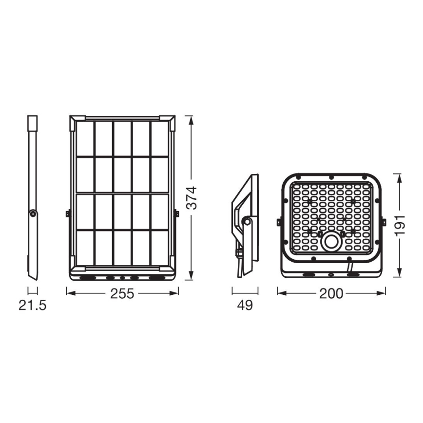 Ledvance - LED Stmievateľný solárny reflektor so senzorom FLOOD SPLIT LED/30W/6,4V IP65 + diaľkové ovládanie
