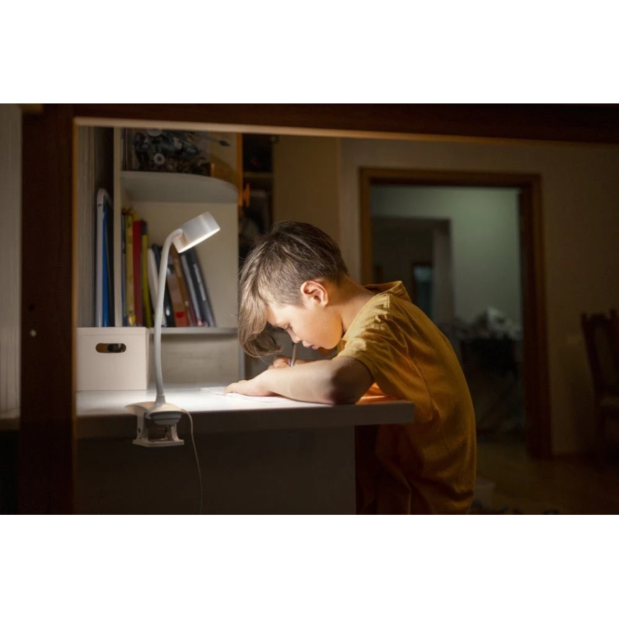Ledvance - LED stmievateľná dotyková stolná lampa s klipom CYLINDER LED/4,8W/5V 3000-6500K biela