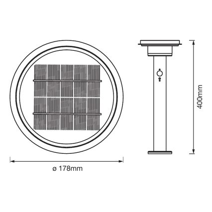 Ledvance - LED Stmievateľná solárna lampa so senzorom CIRCLE LED/6W/3,2V 2200 mAh IP44