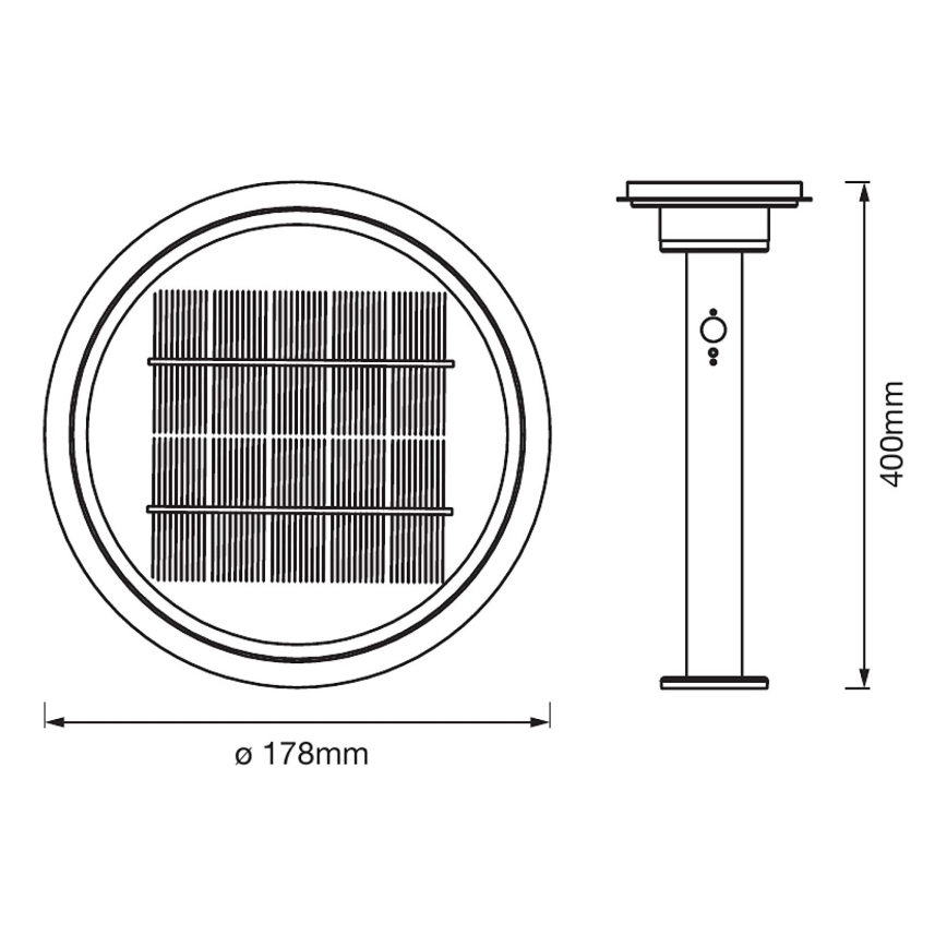 Ledvance - LED Stmievateľná solárna lampa so senzorom CIRCLE LED/6W/3,2V 2200 mAh IP44