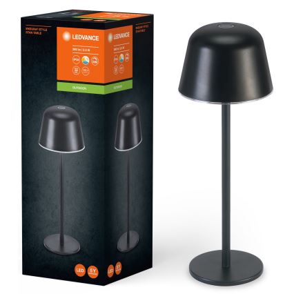 Ledvance - LED Stmievateľná vonkajšia nabíjacia lampa TABLE LED/2,5W/5V IP54 čierna