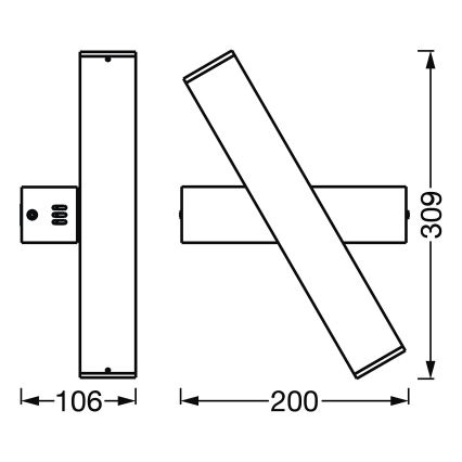 Ledvance - LED Stmievateľné nástenné svietidlo SMART+ CROSS 2xLED/6W/230V 3000-6500K Wi-Fi