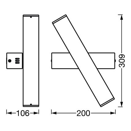 Ledvance - LED Stmievateľné nástenné svietidlo SMART+ CROSS 2xLED/6W/230V 3000-6500K Wi-Fi