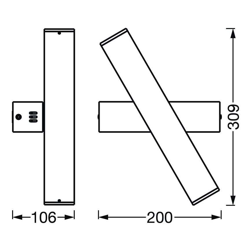 Ledvance - LED Stmievateľné nástenné svietidlo SMART+ CROSS 2xLED/6W/230V 3000-6500K Wi-Fi