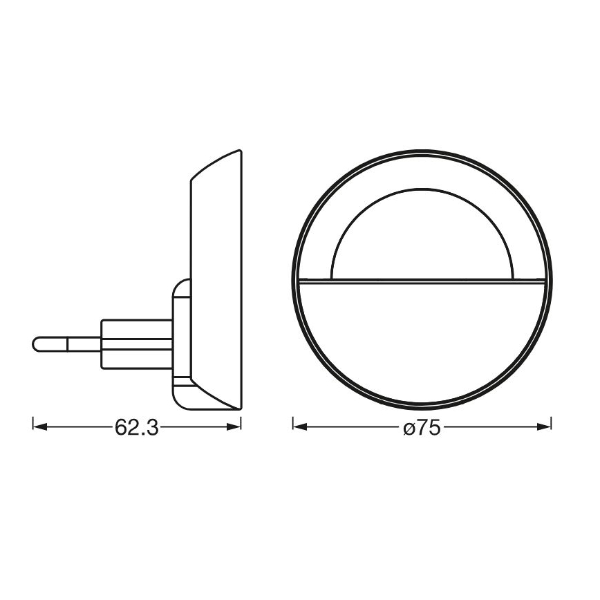 Ledvance - LED Stmievateľné nočné svetlo LUNETTA LED/0,7W/230V