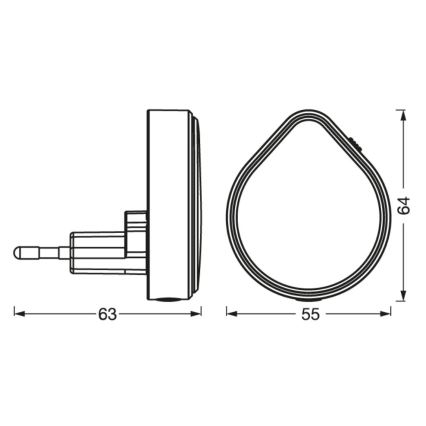 Ledvance - LED Stmievateľné orientačné svietidlo do zásuvky LUNETTA LED/0,5W/230V