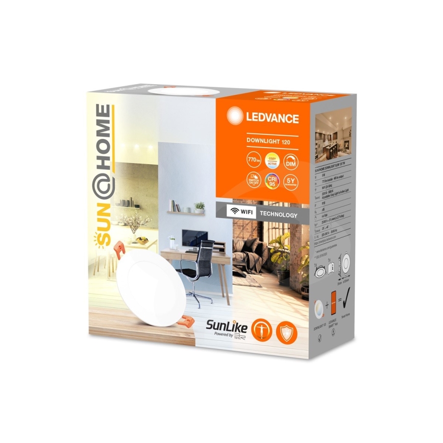 Ledvance - LED Stmievateľné podhľadové svietidlo SUN@HOME LED/8W/230V 2200-5000K CRI 95 Wi-Fi