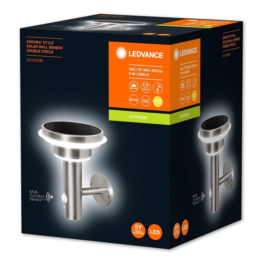 Ledvance - LED Stmievateľné solárne svietidlo so senzorom CIRCLE LED/6W/3,2V 2200 mAh IP44