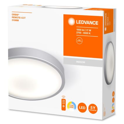 Ledvance - LED Stmievateľné stropné svietidlo ORBIS LED/17W/230V 2700-6500 + diaľkové ovládanie