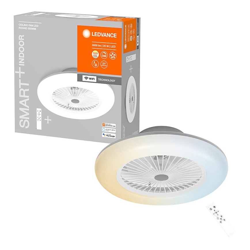 Ledvance - LED  Stmievateľné stropné svietidlo s ventilátorom SMART+ LED/35W/230V Wi-Fi 3000-6500K + diaľkové ovládanie