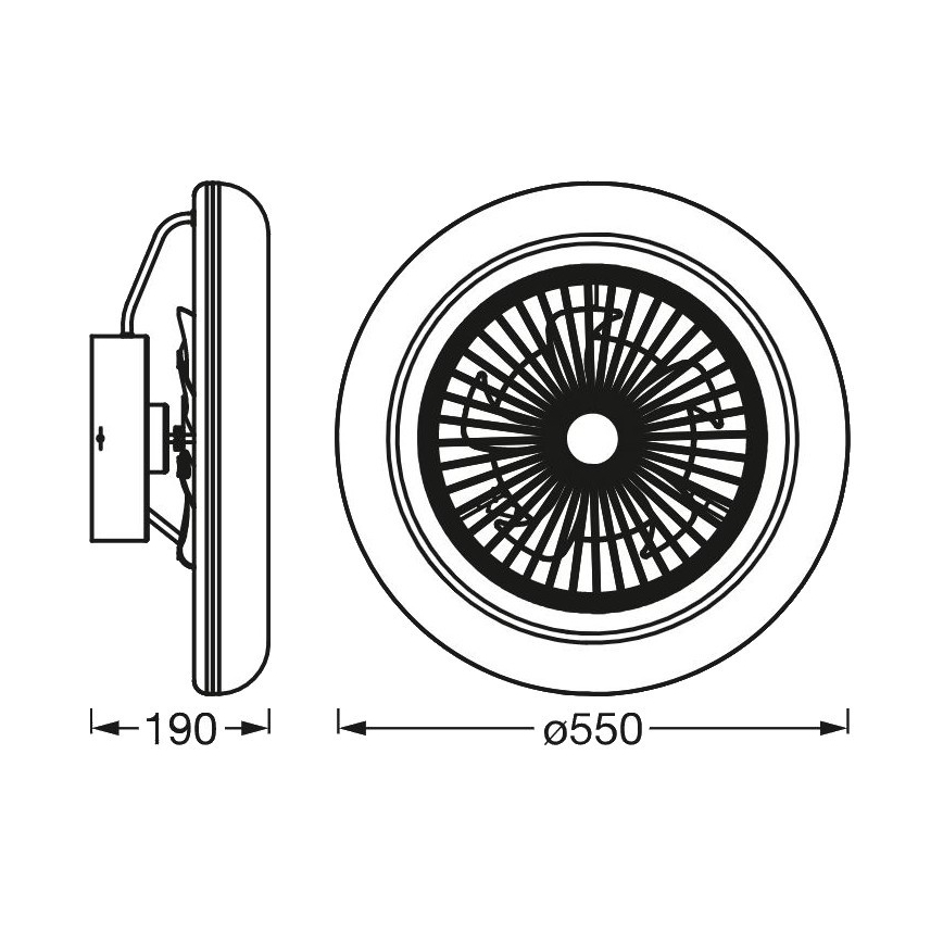 Ledvance - LED  Stmievateľné stropné svietidlo s ventilátorom SMART+ LED/35W/230V Wi-Fi 3000-6500K + diaľkové ovládanie
