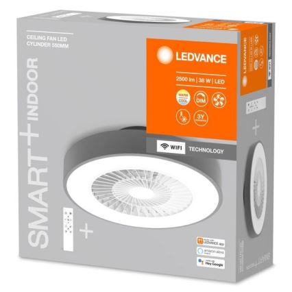 Ledvance - LED Stmievateľné stropné svietidlo s ventilátorom SMART+ LED/38W/230V 3000-6500K Wi-Fi + diaľkové ovládanie