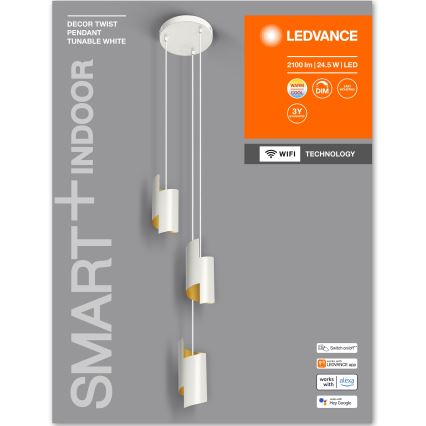 Ledvance - LED Stmievateľný luster na lanku SMART+ DECOR 3xLED/8W/230V biela Wi-Fi