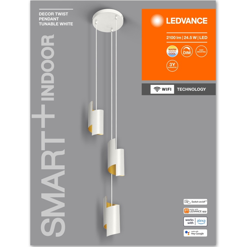 Ledvance - LED Stmievateľný luster na lanku SMART+ DECOR 3xLED/8W/230V biela Wi-Fi
