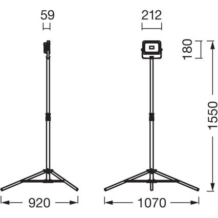 Ledvance - LED Stmievateľný reflektor s držiakom WORKLIGHT TRIPOD LED/20W/3,7V IP54