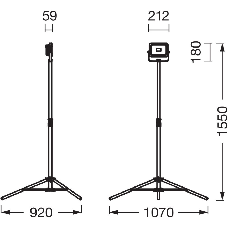 Ledvance - LED Stmievateľný reflektor s držiakom WORKLIGHT TRIPOD LED/20W/3,7V IP54
