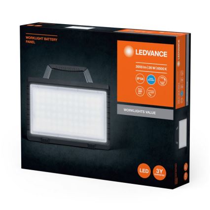 Ledvance - LED Stmievateľný vonkajší nabíjecí reflektor WORKLIGHT BATTERY LED/26W/5V IP54