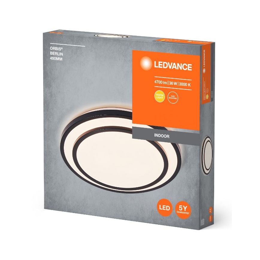 Ledvance - LED Stropné svietidlo ORBIS BERLIN LED/36W/230V čierna