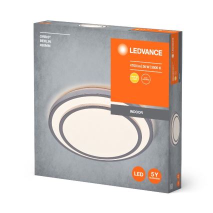 Ledvance - LED Stropné svietidlo ORBIS BERLIN LED/36W/230V strieborná