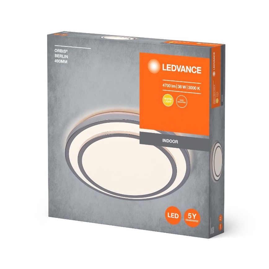 Ledvance - LED Stropné svietidlo ORBIS BERLIN LED/36W/230V strieborná