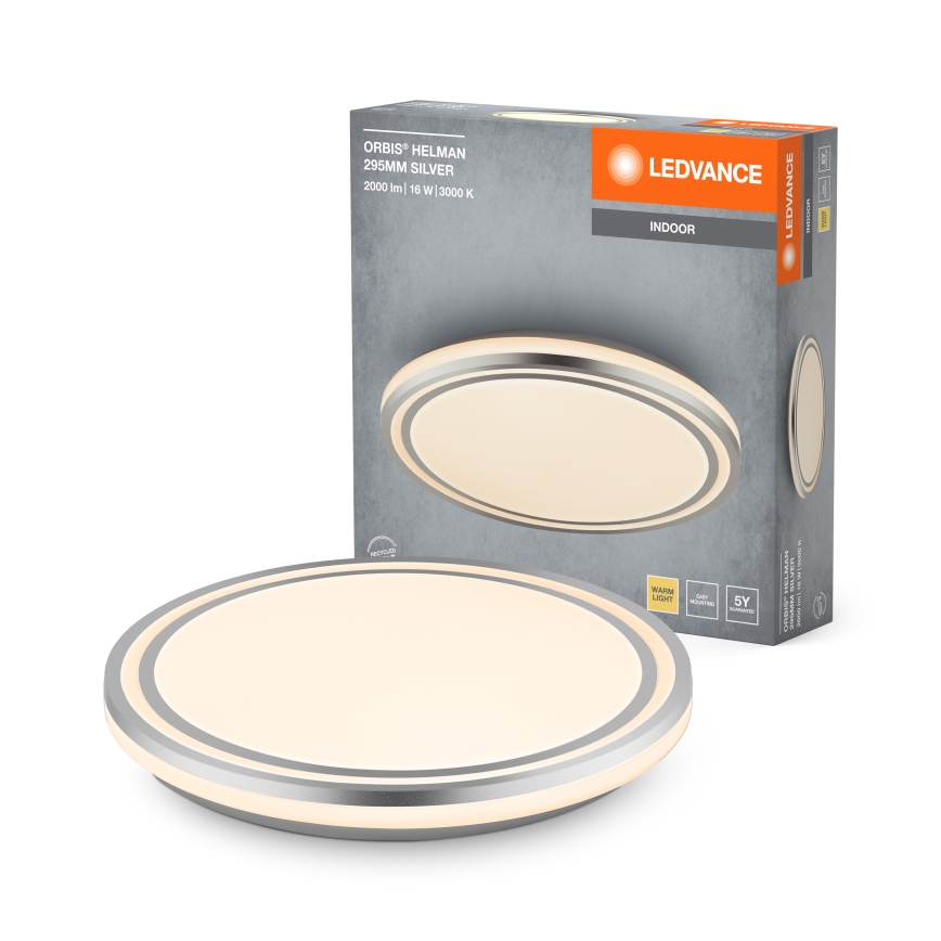 Ledvance - LED Stropné svietidlo ORBIS HELMAN LED/16W/230V pr. 29,5 cm strieborná