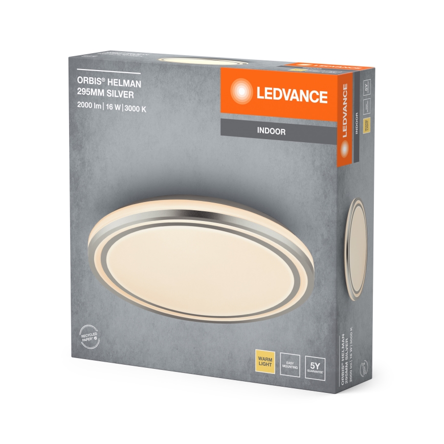 Ledvance - LED Stropné svietidlo ORBIS HELMAN LED/16W/230V pr. 29,5 cm strieborná
