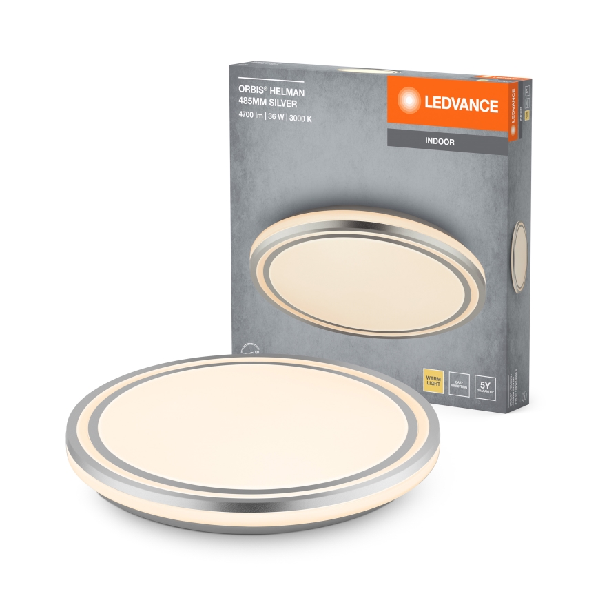 Ledvance - LED Stropné svietidlo ORBIS HELMAN LED/36W/230V pr. 48,5 cm strieborná