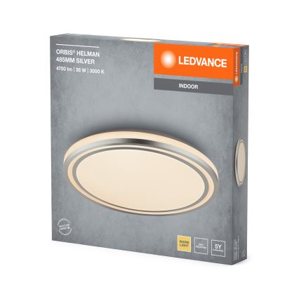 Ledvance - LED Stropné svietidlo ORBIS HELMAN LED/36W/230V pr. 48,5 cm strieborná
