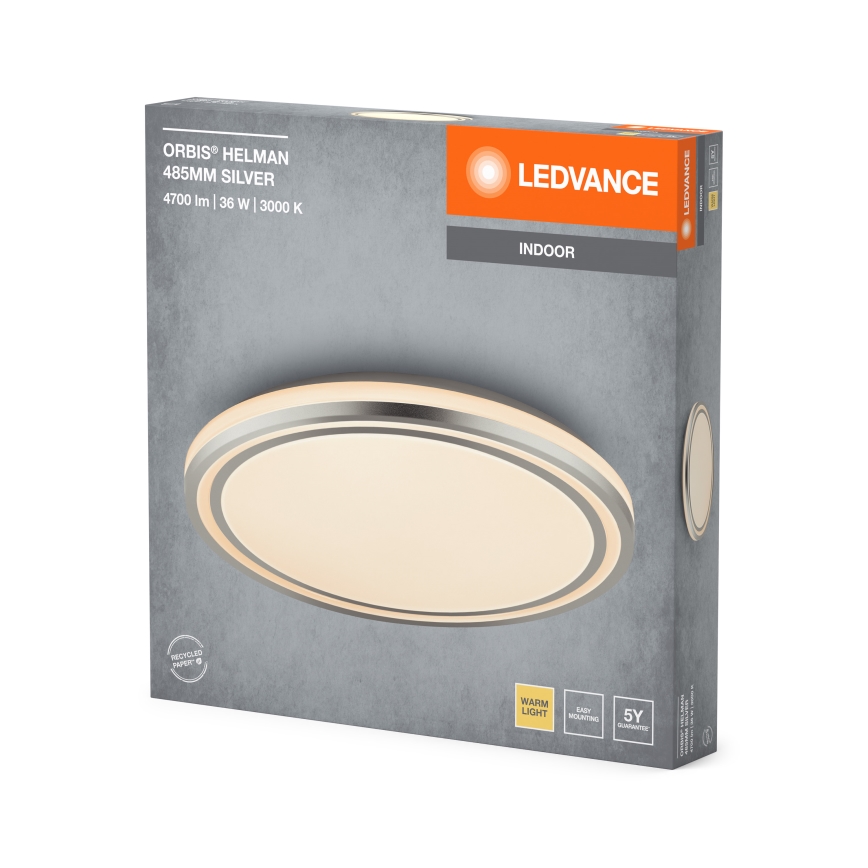 Ledvance - LED Stropné svietidlo ORBIS HELMAN LED/36W/230V pr. 48,5 cm strieborná